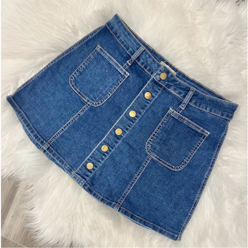 ALTER’D STATE Snap Front Jean Skirt